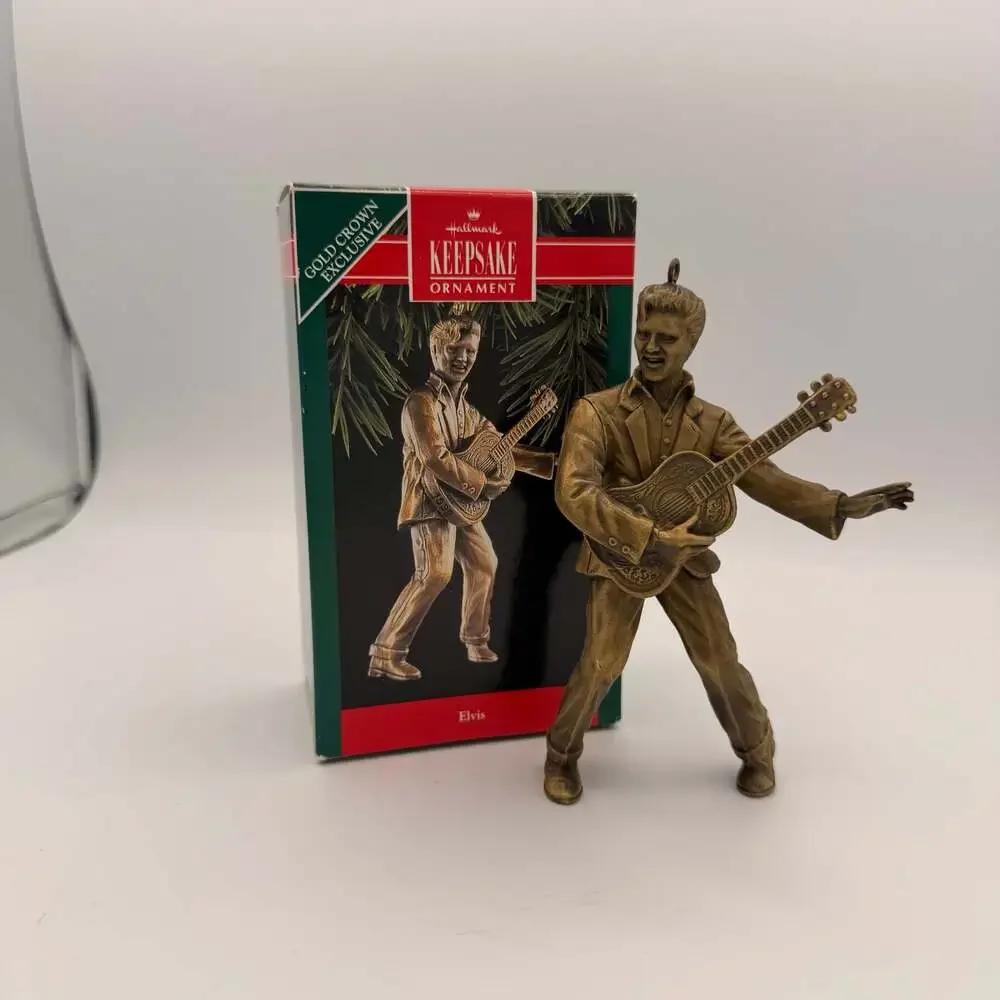 1992 Hallmark Keepsake Elvis Presley Brass-Plated Gold Crown Exclusive Ornament